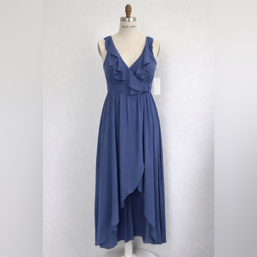 Baltic Born Blue Ruffle Midi Dress XXL NWT Boho Flowy Missing Belt